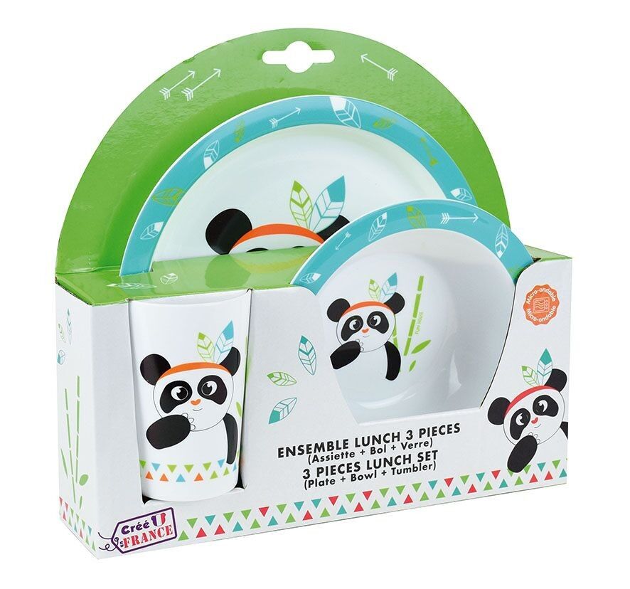 Set pasto da 3 pezzi Panda indiano