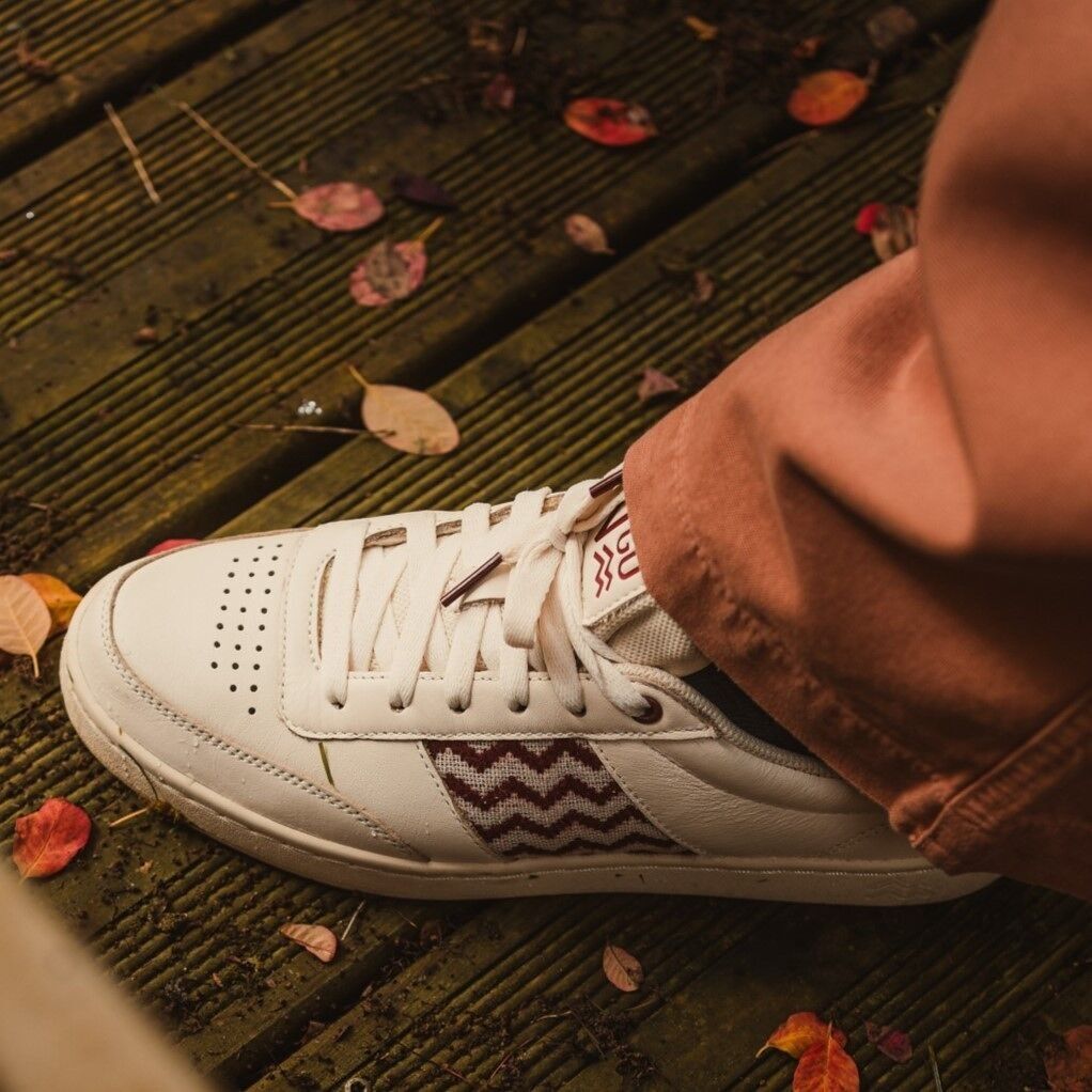 Sneakers basse in pelle beige e bordeaux - Saigon Classique '24