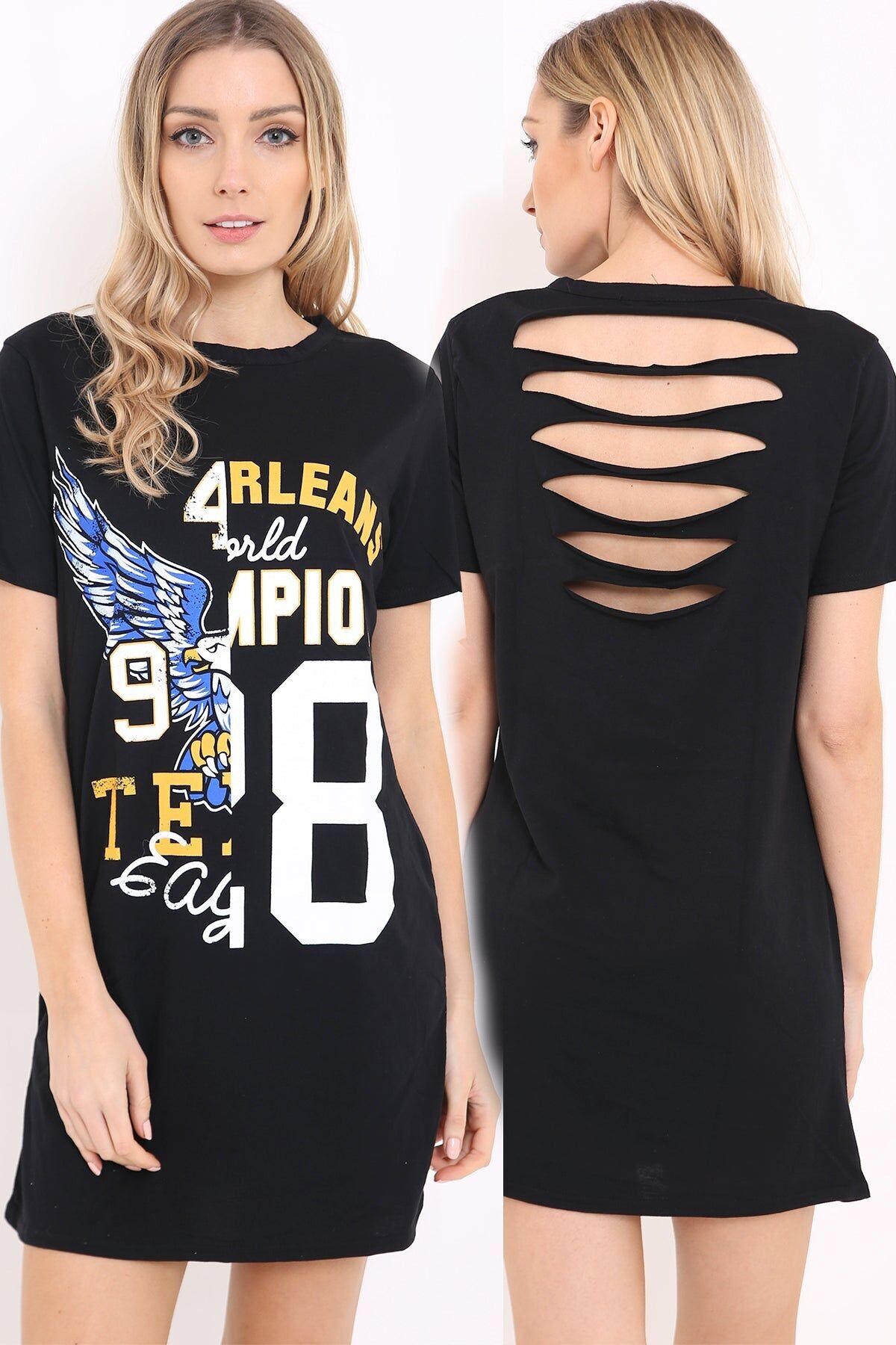 Abito lungo con stampa Orleans e scollo a V