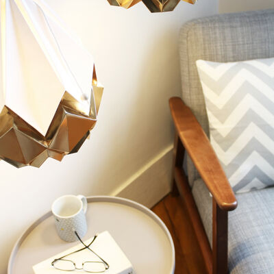 Two-tone Origami pendant light - M - Gold