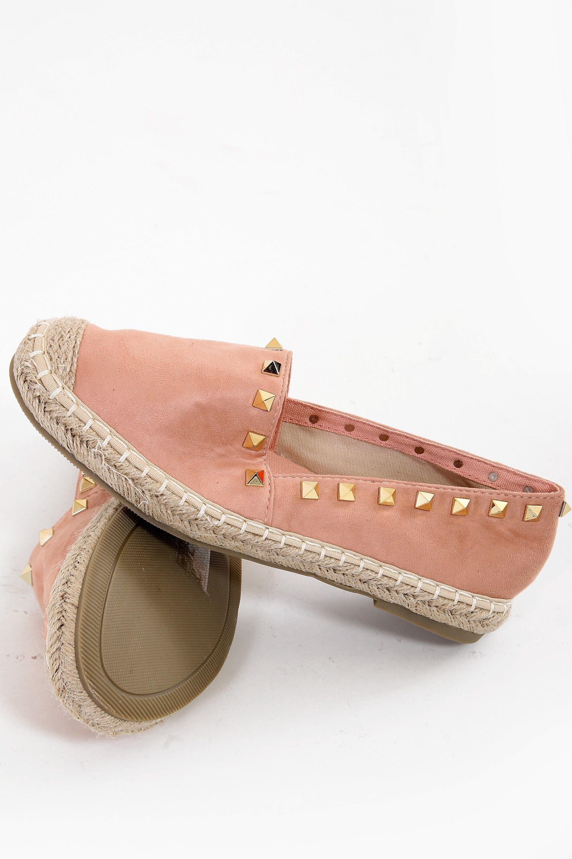 Espadrillas in finta pelle scamosciata con borchie