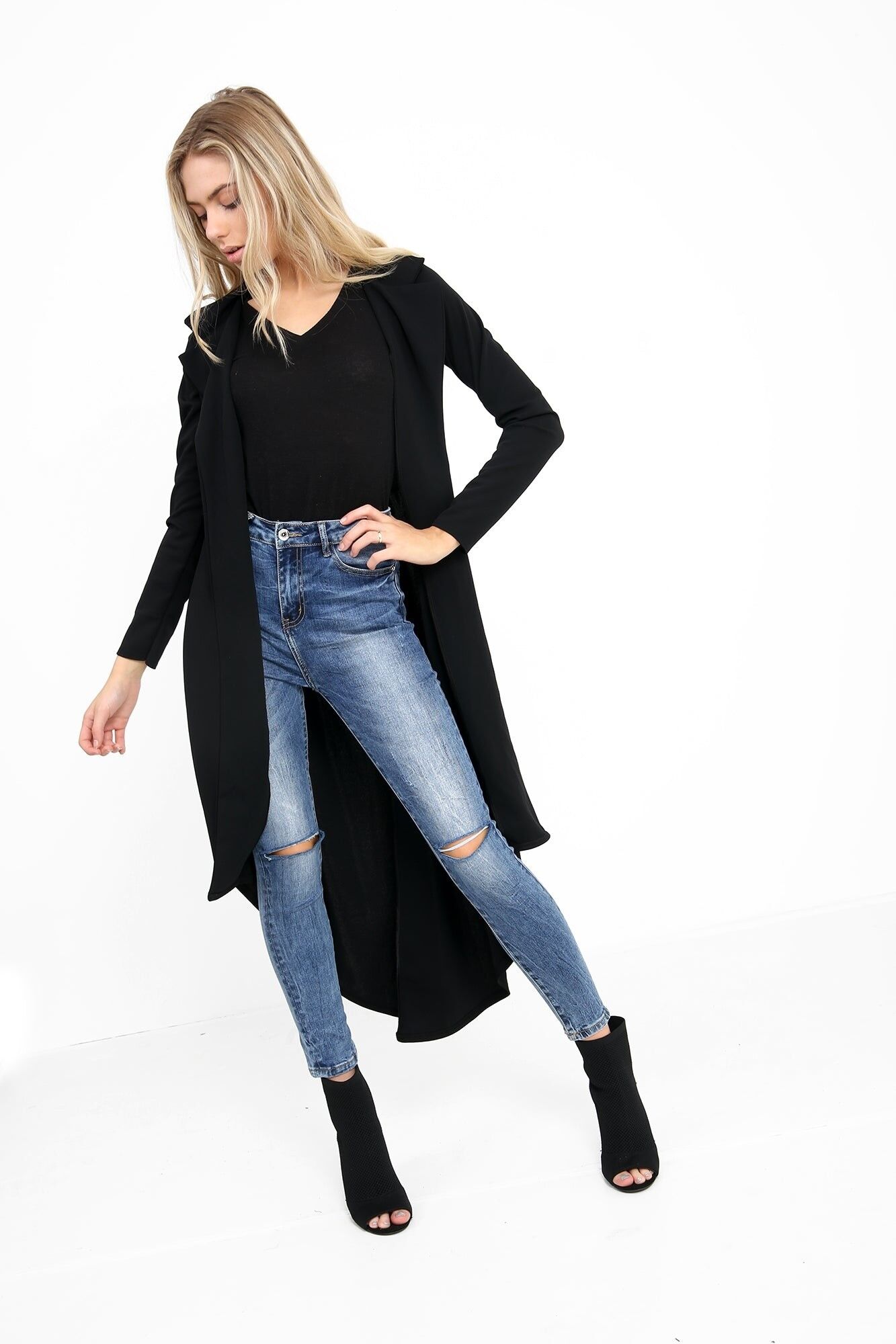 Giacca cardigan a cascata a coda di colomba