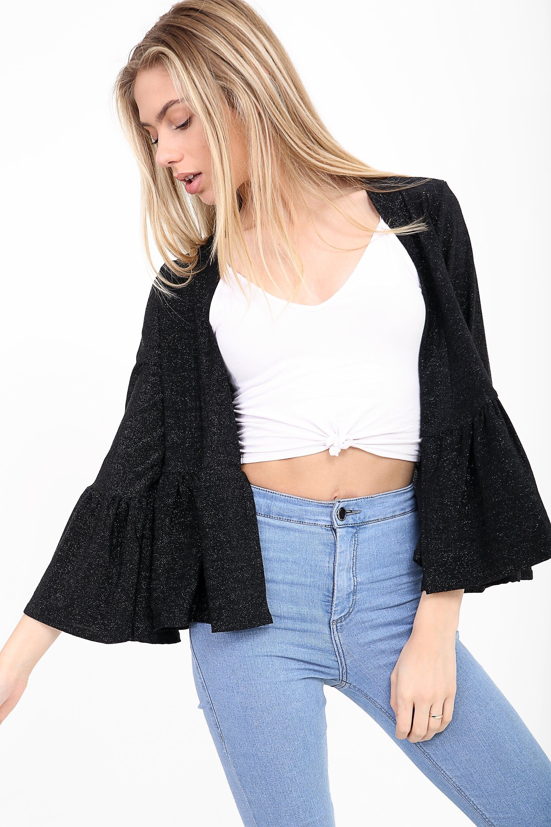 Giacca Blazer Gypsy in Lurex con Orlo a Balze