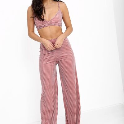 Conjunto de dos piezas de terciopelo acanalado