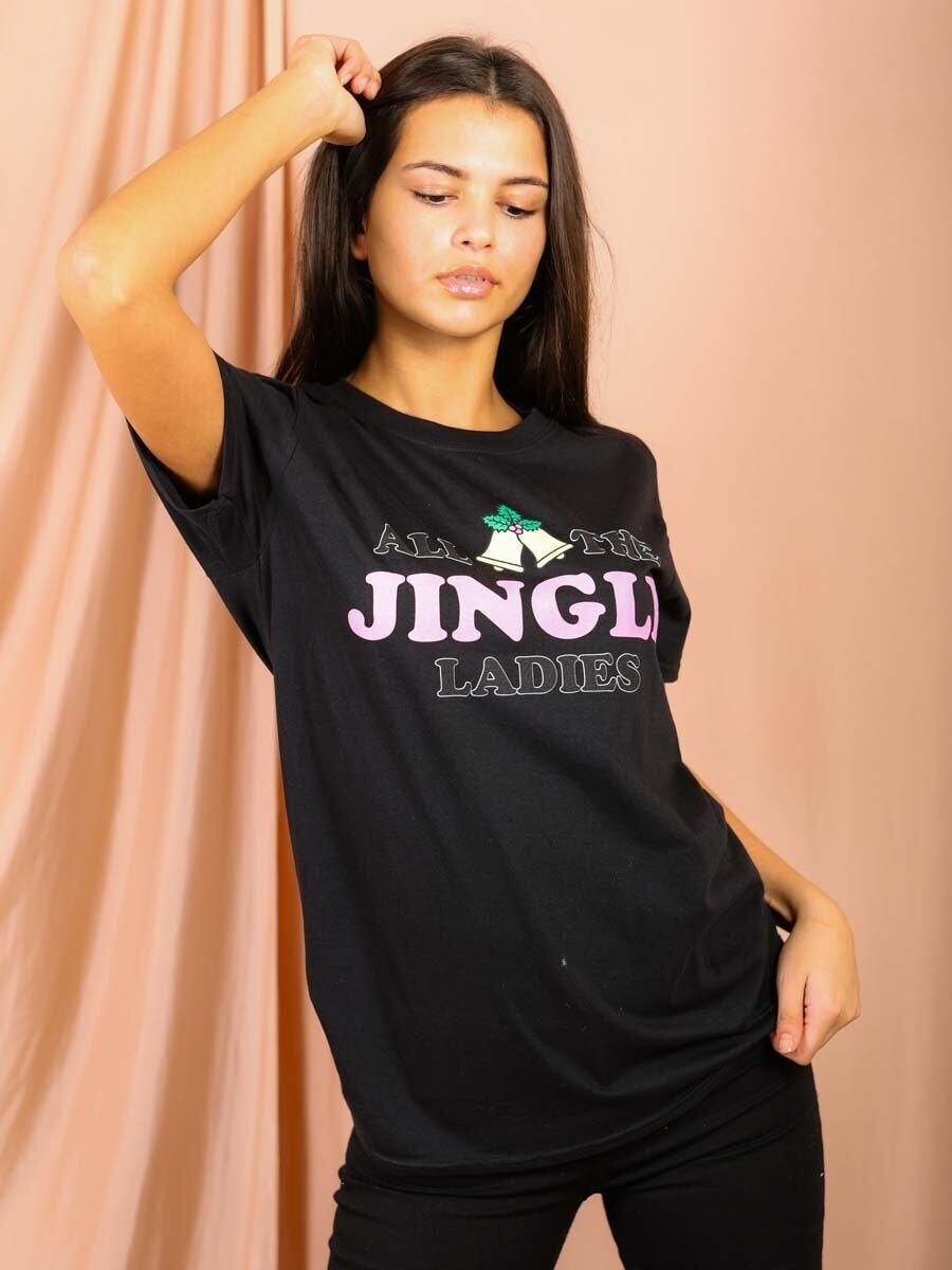 Maglietta stampata con slogan Jingle Ladies