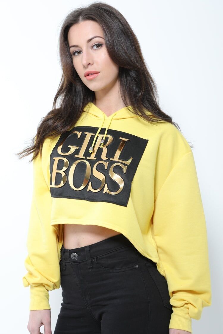 Maglione con cappuccio oversize Girl Boss