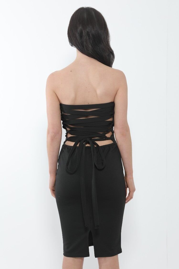 Abito a fascia con nodo sulla schiena