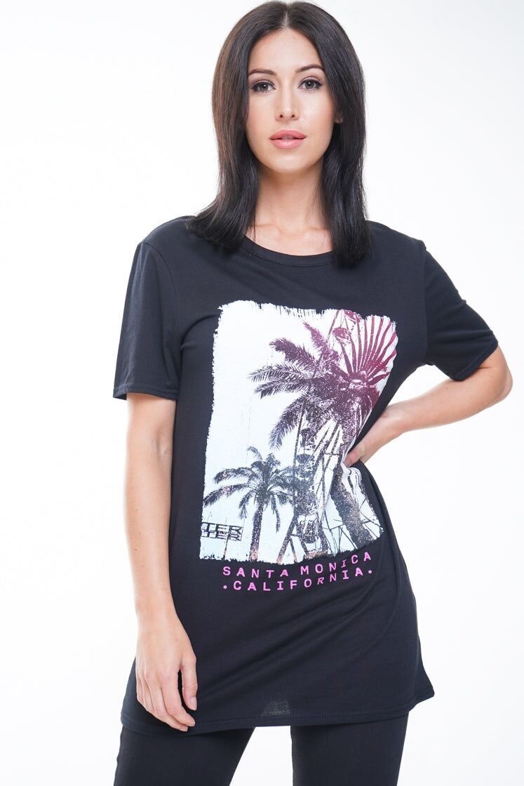 Maglietta grafica con slogan di Santa Monica