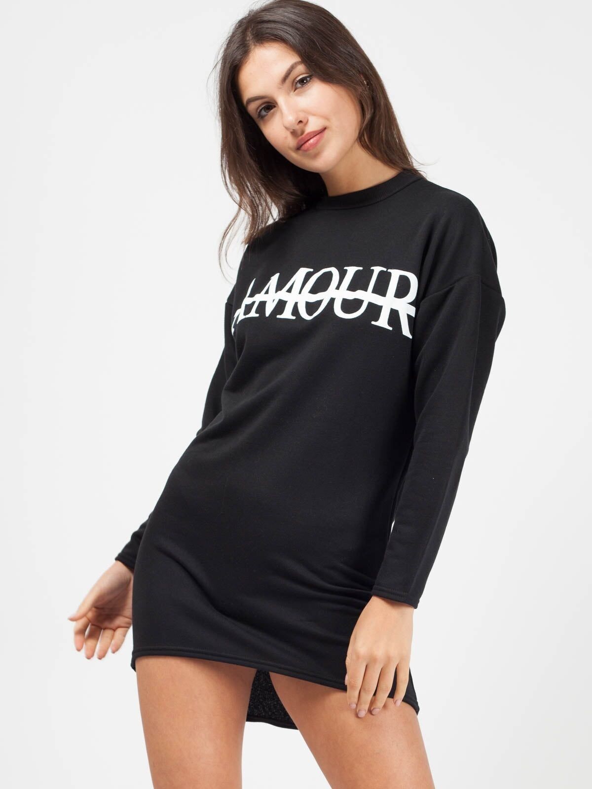 Abito in felpa con slogan Amour