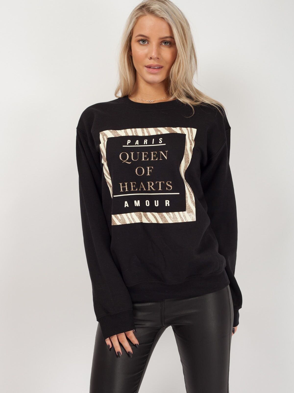 Felpa con stampa Regina di Cuori