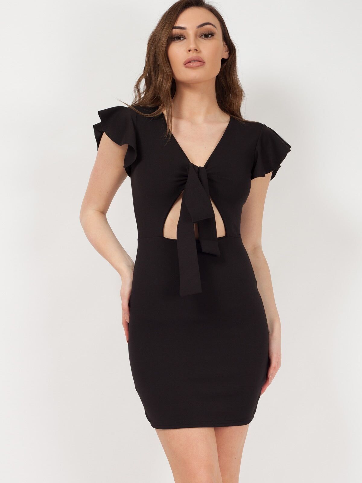 Abito aderente con nodo sul davanti