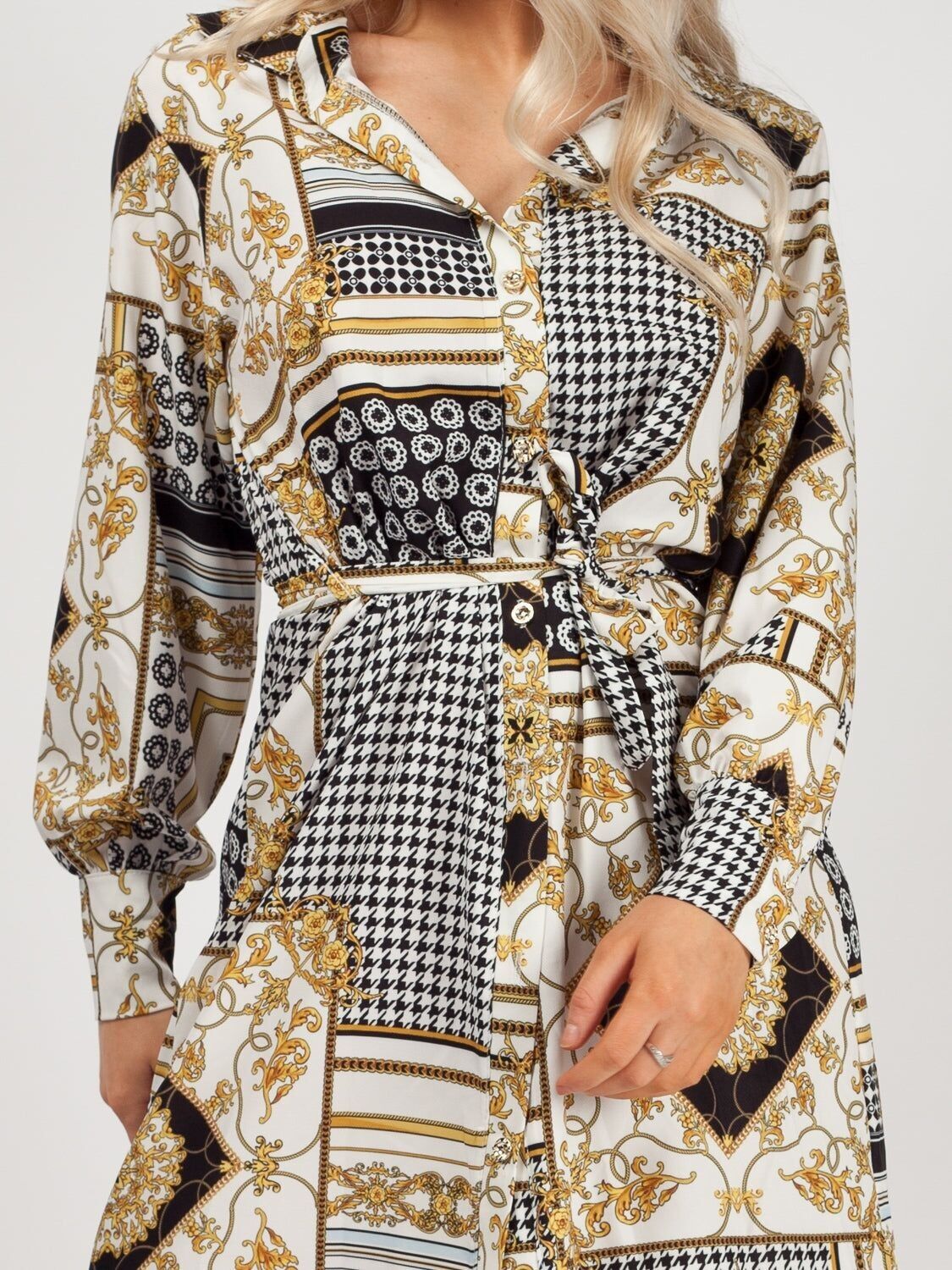 Abito midi con stampa barocca