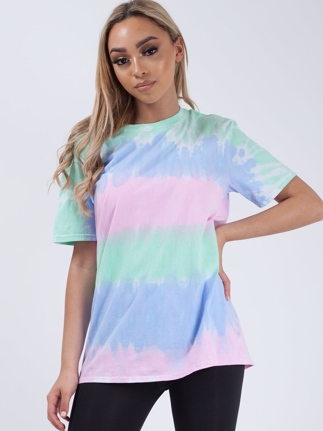 T-shirt a righe tie-dye