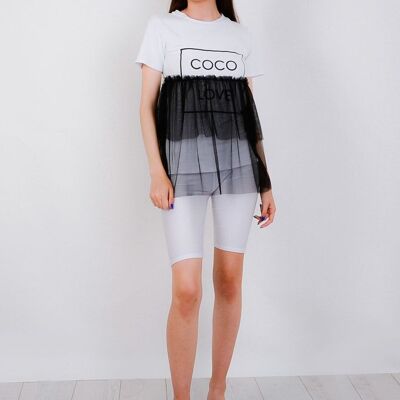 Maglietta a strati in rete Coco Love