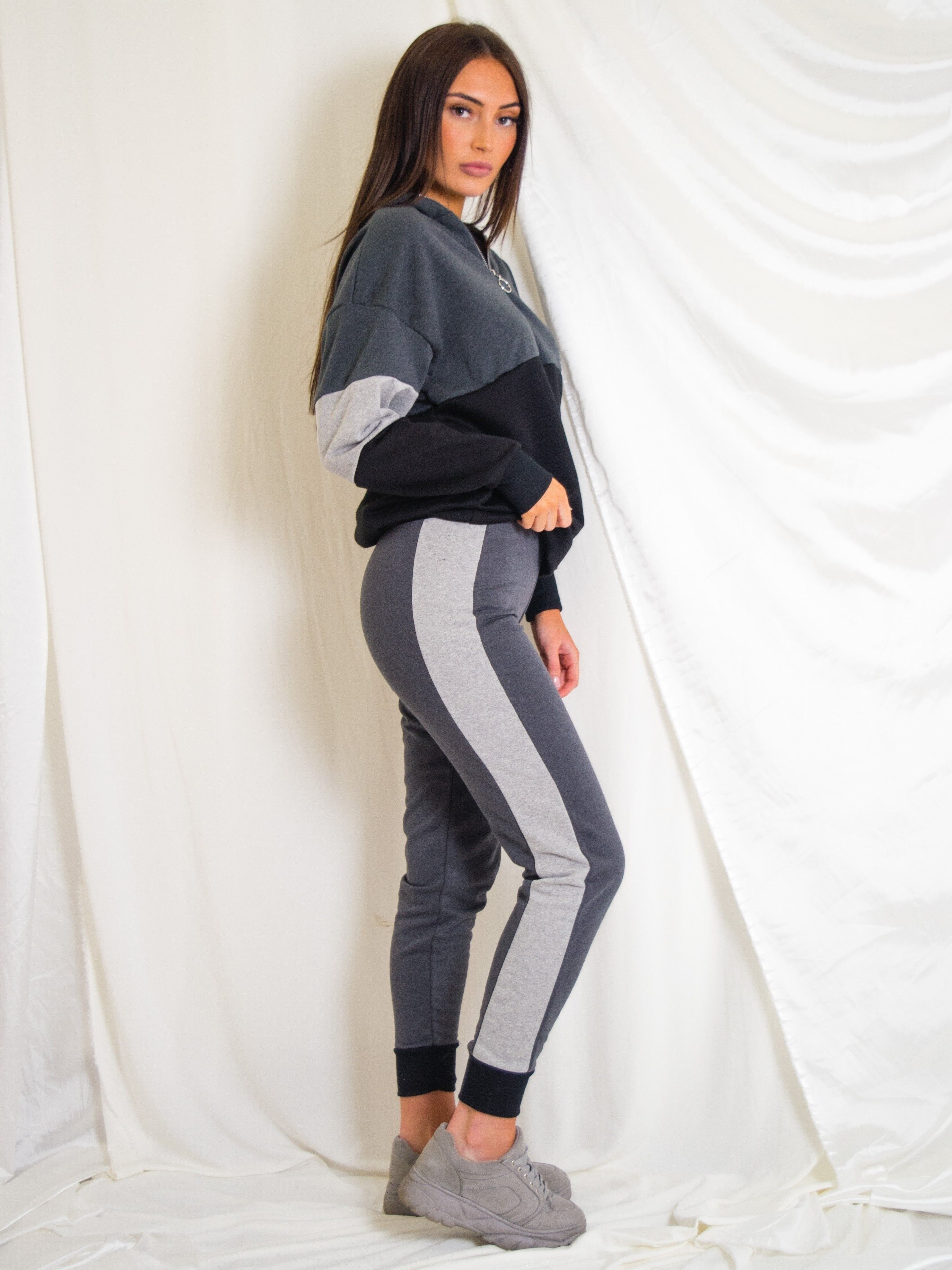 Contrast Colour Block Hoodie & Trouser Co-ord