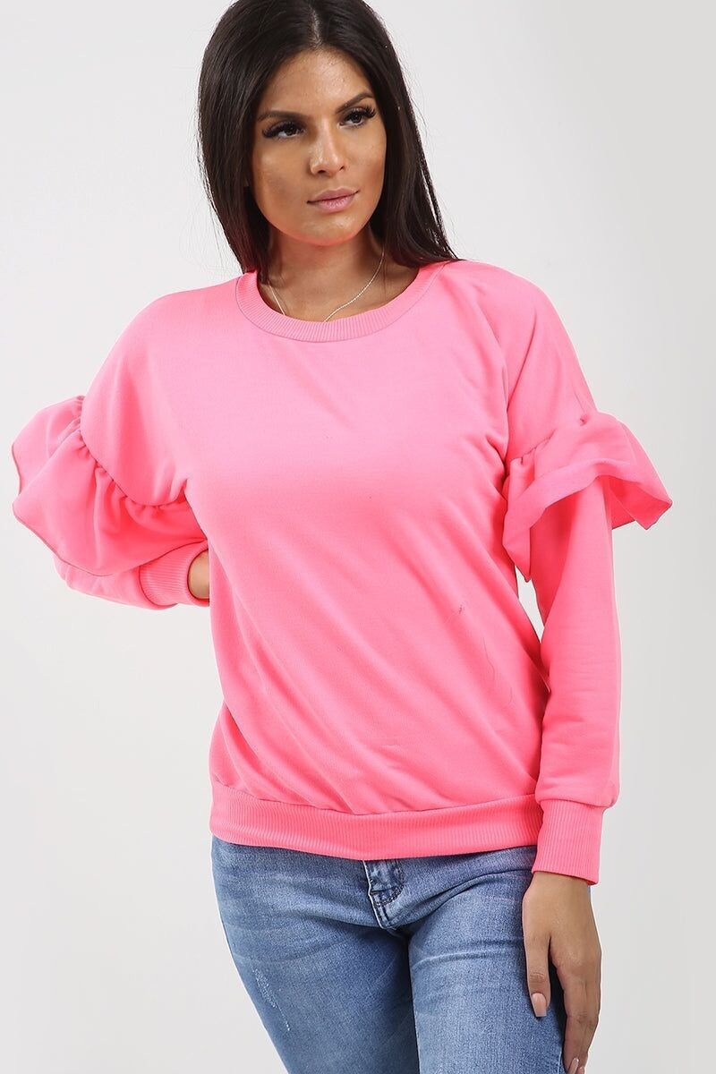 Maglione con maniche a volant