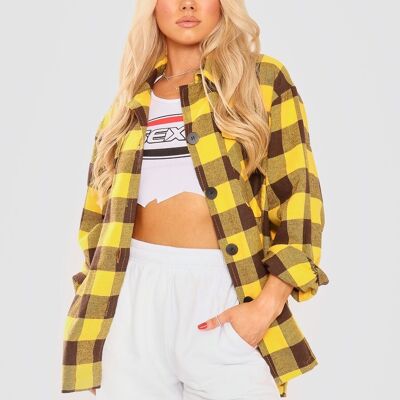 Oversized Button Up Tartan Check Shirt