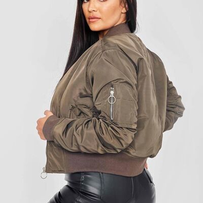 Veste bomber zippée avec anneau de traction