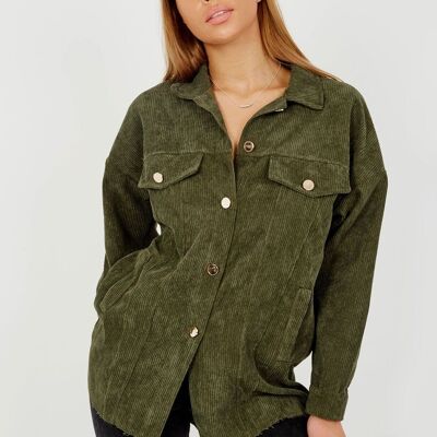 Camisa de pana de corte extragrande