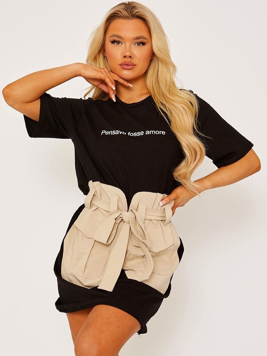 Shops robe tee shirt avec ceinture