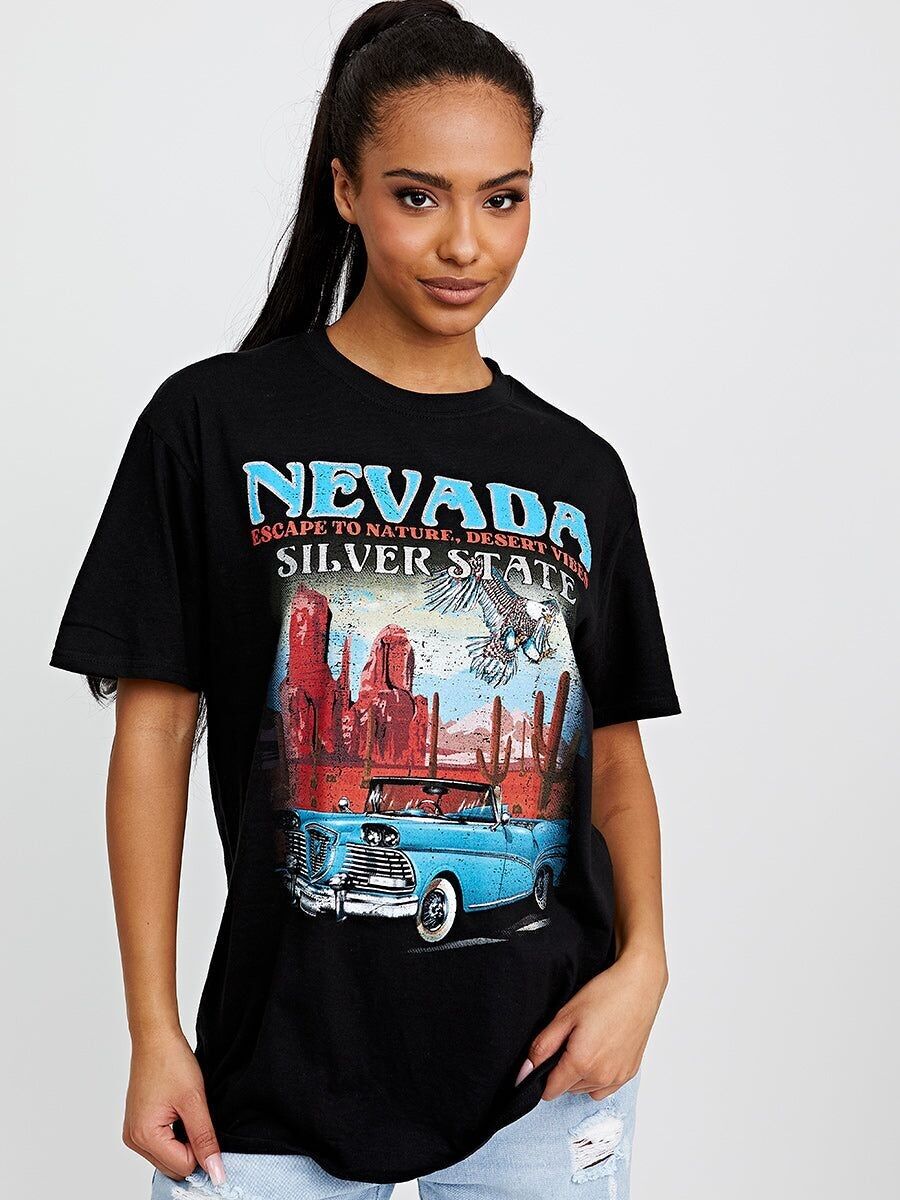 T-shirt stampata grafica Nevada