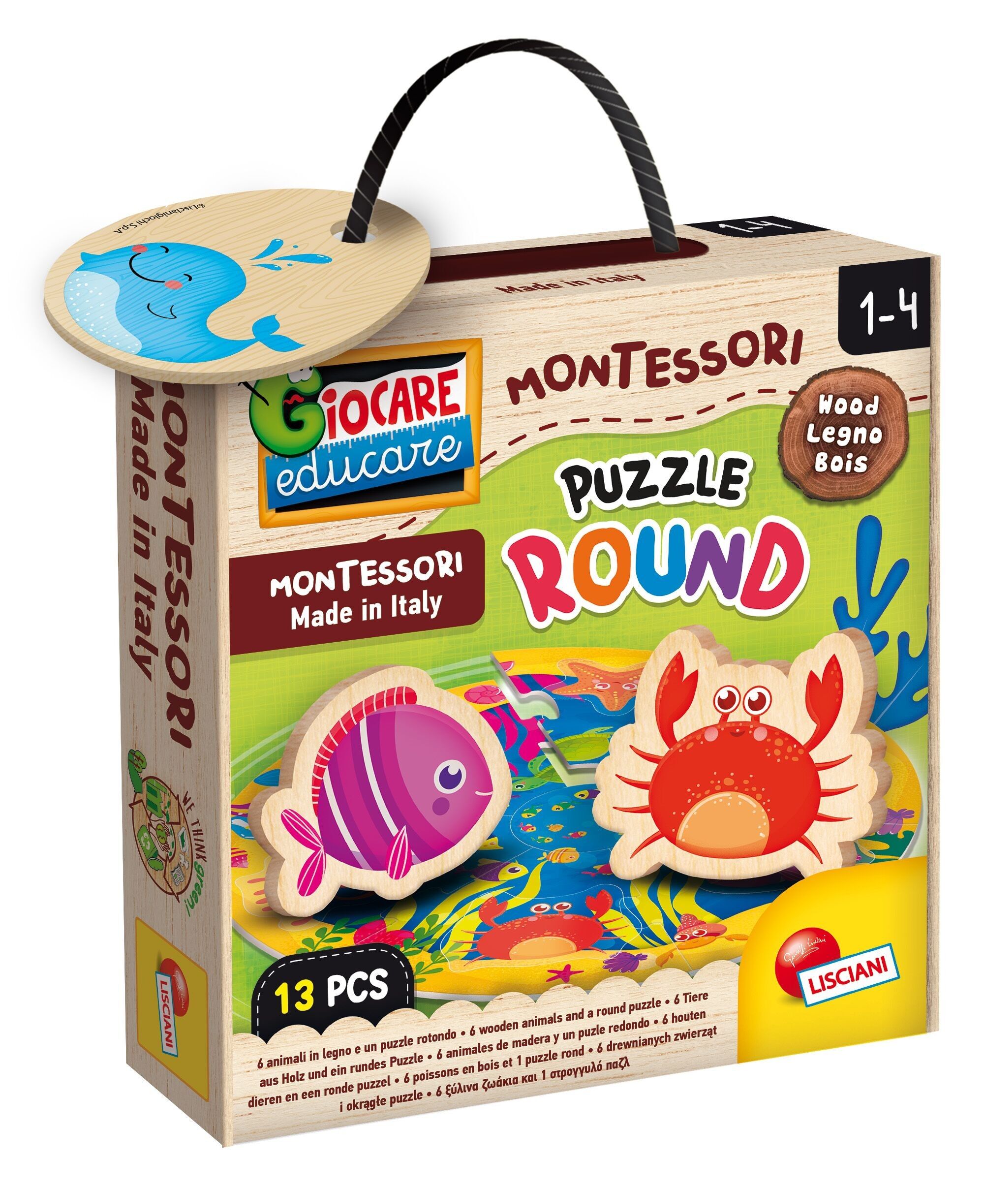 PUZZLE IN LEGNO MONTESSORI FORME ROTONDE