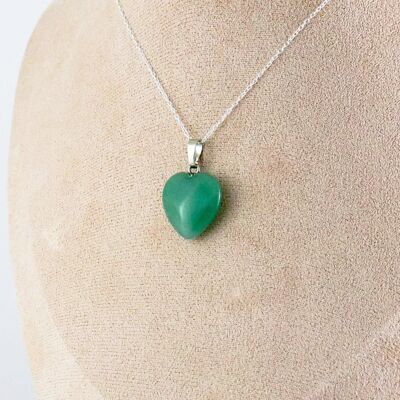 Ciondolo | Cuore di avventurina verde