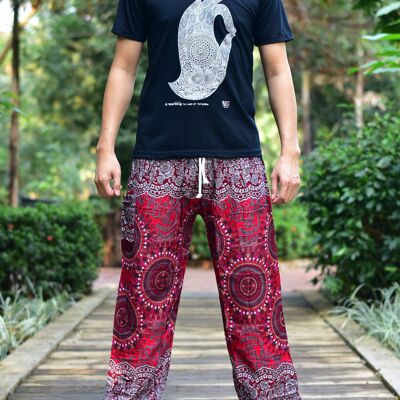 Pantaloni harem Bohotusk da uomo rossi Sun Beam con cintura in vita M/L a 2XL