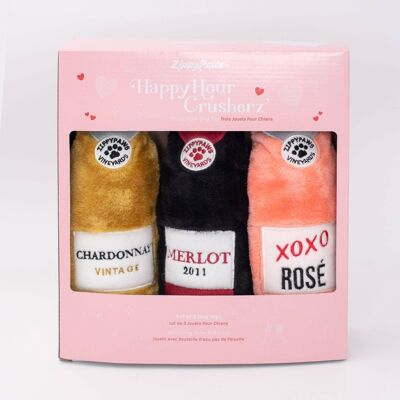 ZippyPaws Happy Hour Crusherz - Saint-Valentin (paquet de 3)