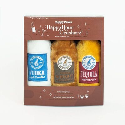 ZippyPaws Happy Hour Crusherz - Spiritueux (paquet de 3)