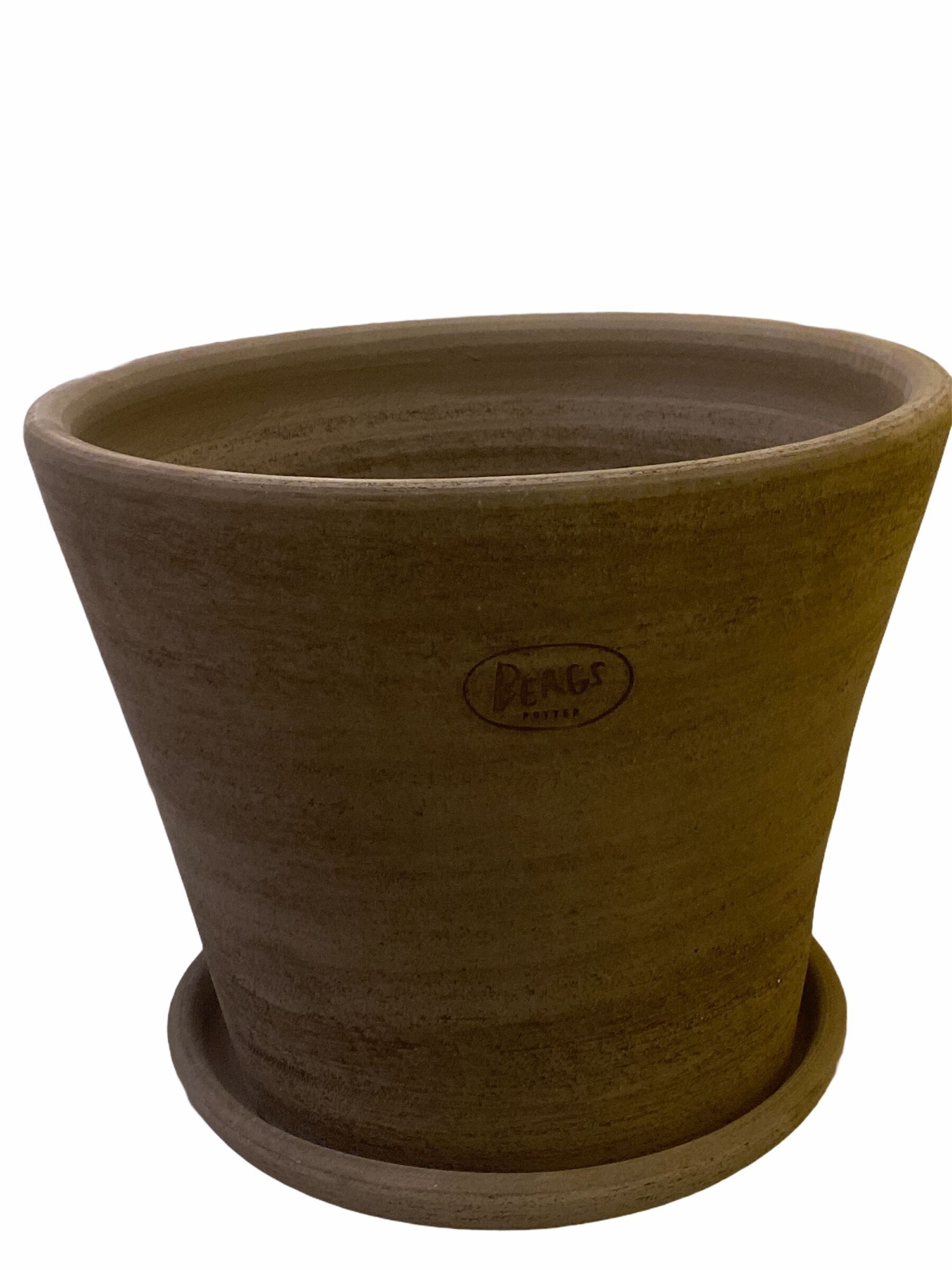 Pot de fleurs et soucoupe Julie - Gris