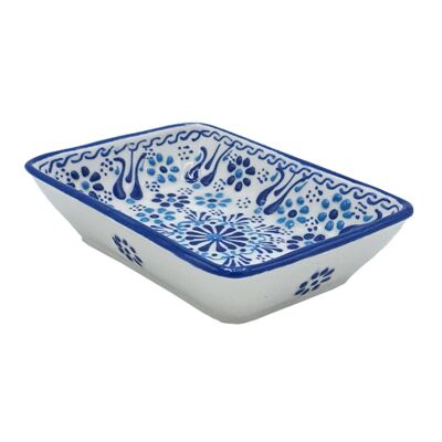 Soap dish Sahin blue and white, hand painted