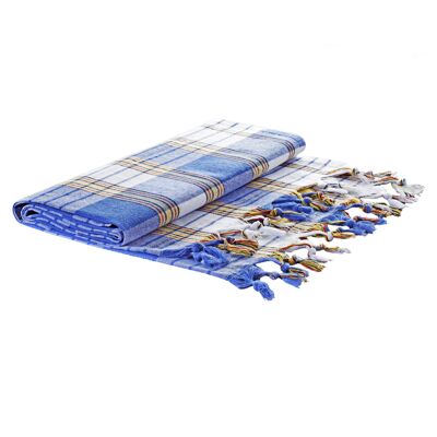 Classic blue checkered hammam towel