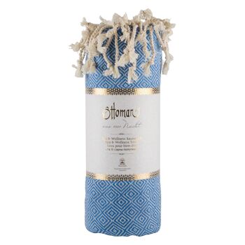 Serviette de hammam losange / bleu 1