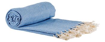 Serviette de hammam losange / bleu 2