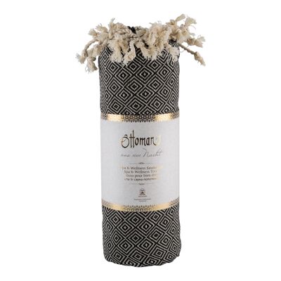 Hammam towel diamond / black