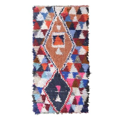 Alfombra bereber marroquí de pura lana 218 x 100 cm