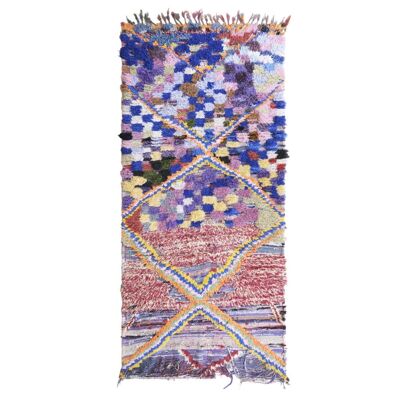 Alfombra bereber marroquí de pura lana 218 x 102 cm
