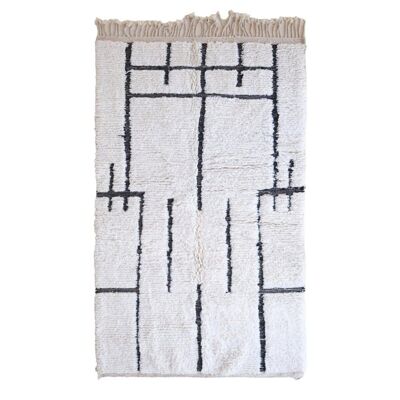 Alfombra bereber marroquí de pura lana 254 x 156 cm