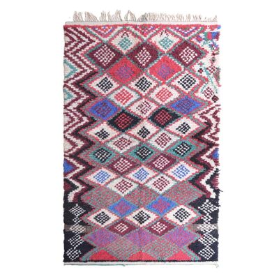 Alfombra bereber marroquí lana algodón 242 x 152 cm