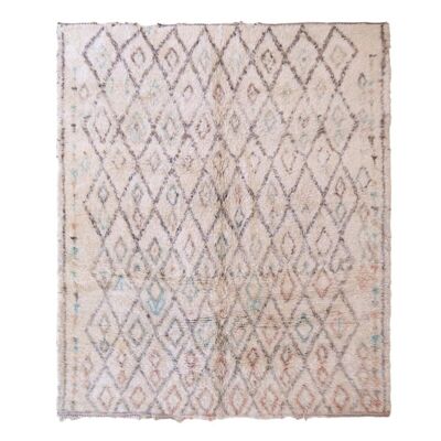 Alfombra bereber marroquí de pura lana 246 x 215 cm