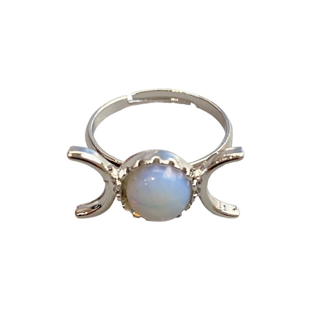 Adjustable Ring, 0.5cm Gemstone, Green Aventurine