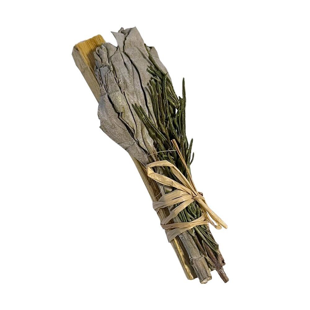 Mini Smudge Cluster, White Sage with Palo Santo and Rosemary 4"