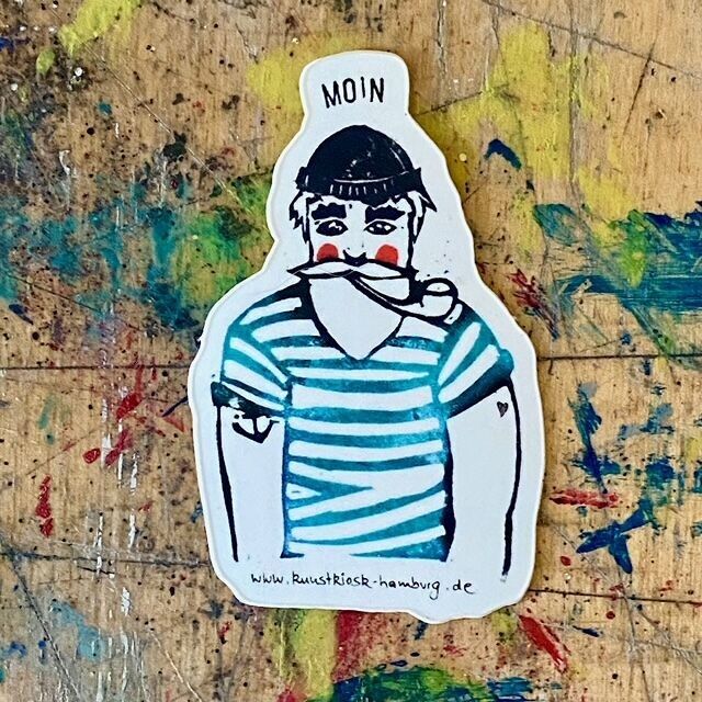 Adesivo "Moin Matrosen" Adesivo sagomato per esterni in vinile/adesivo opaco Dimensioni: 3,2 x 5,1 cm per auto e computer portatile