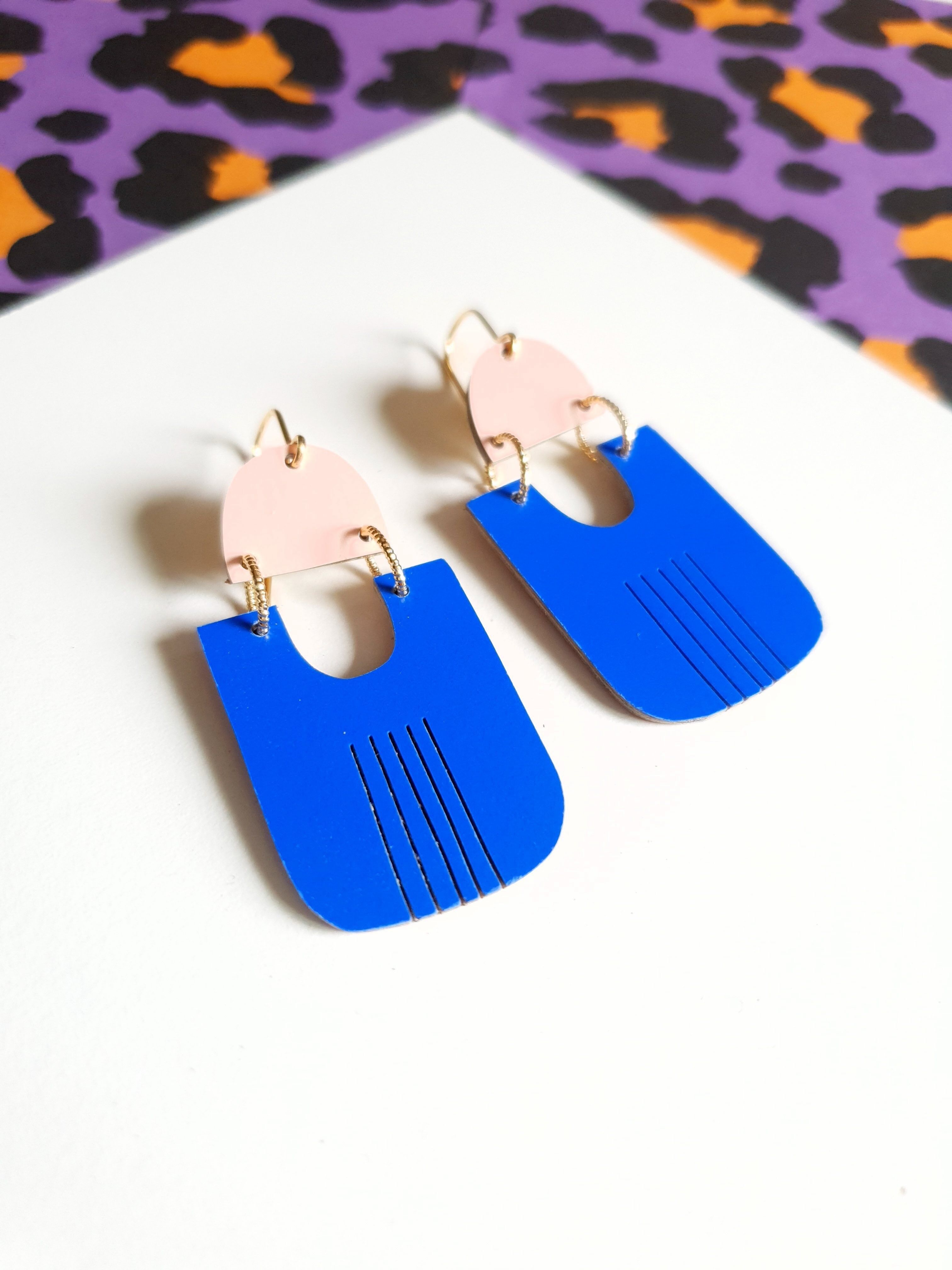 *BOBBIES* leichte Designer-Ohrringe aus Resopal – handgefertigt in Frankreich