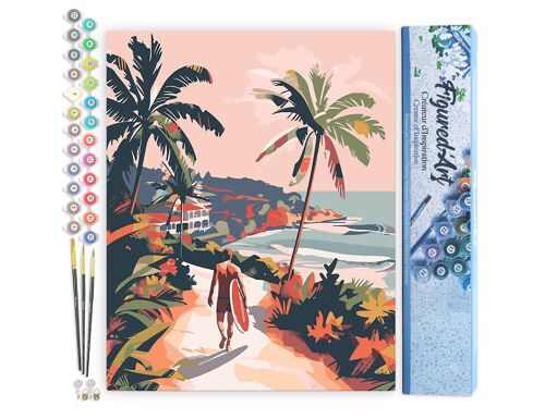 Peinture par Numéro Kit DIY - Promenade côtière - Toile roulée