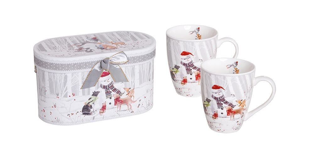Set mit 2 „XMAS“-Keramikbechern in einer Box.Kapazität: 360ml LM-852