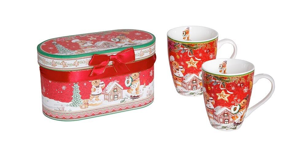 Set mit 2 Keramiktassen „SANTA CLAUS“ in einer Box.Kapazität: 360ml LM-855