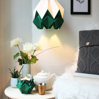 Two-tone Origami pendant light - M - Forest