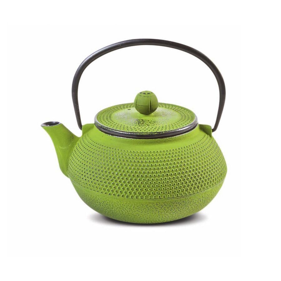 Théière "Wushan", vert clair, en fonte avec filtre en inox - divers. tailles